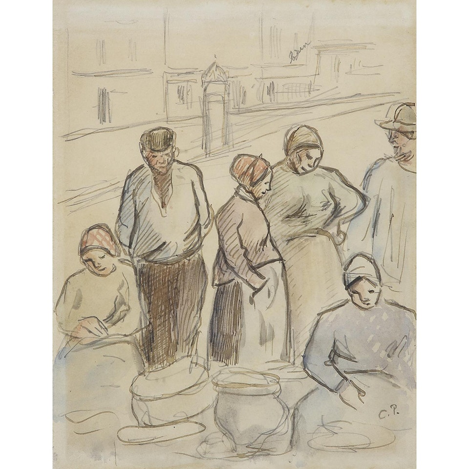 SCÈNE DE MARCHÉ by Camille Pissarro