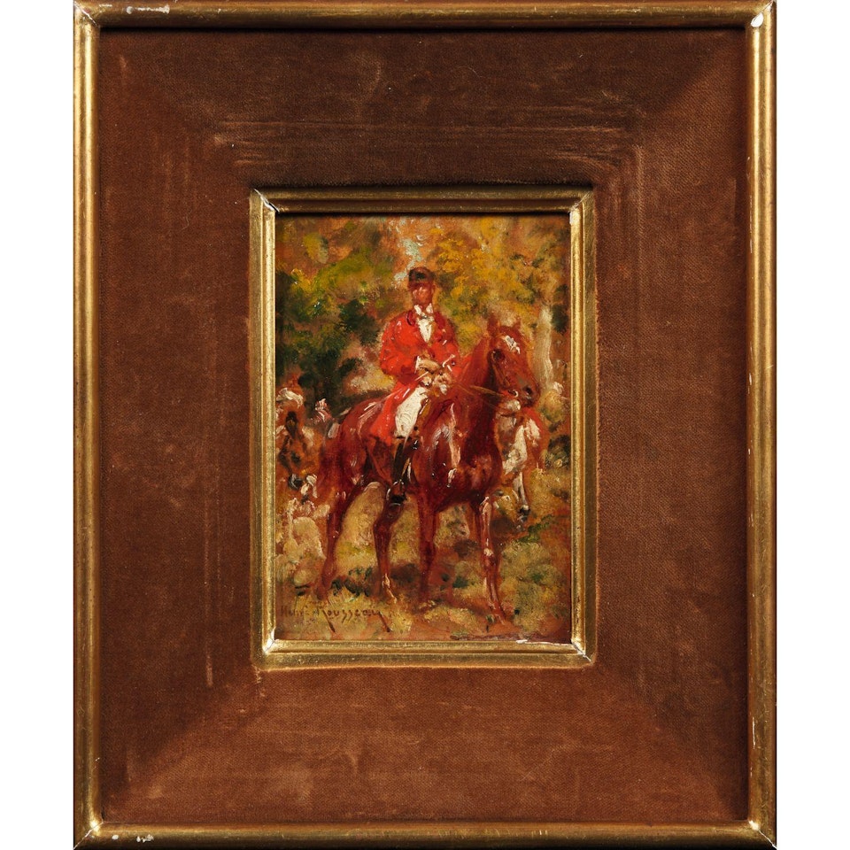 RIDER IN THE RED JACKET HORSEMAN WITH A RED VEST by Henri Émilien Rousseau