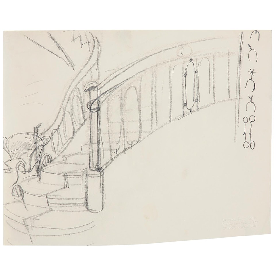 THE STAIRS, STUDY FOR THE ENCHANTED RIVER by Leonard Tsuguharu Foujita