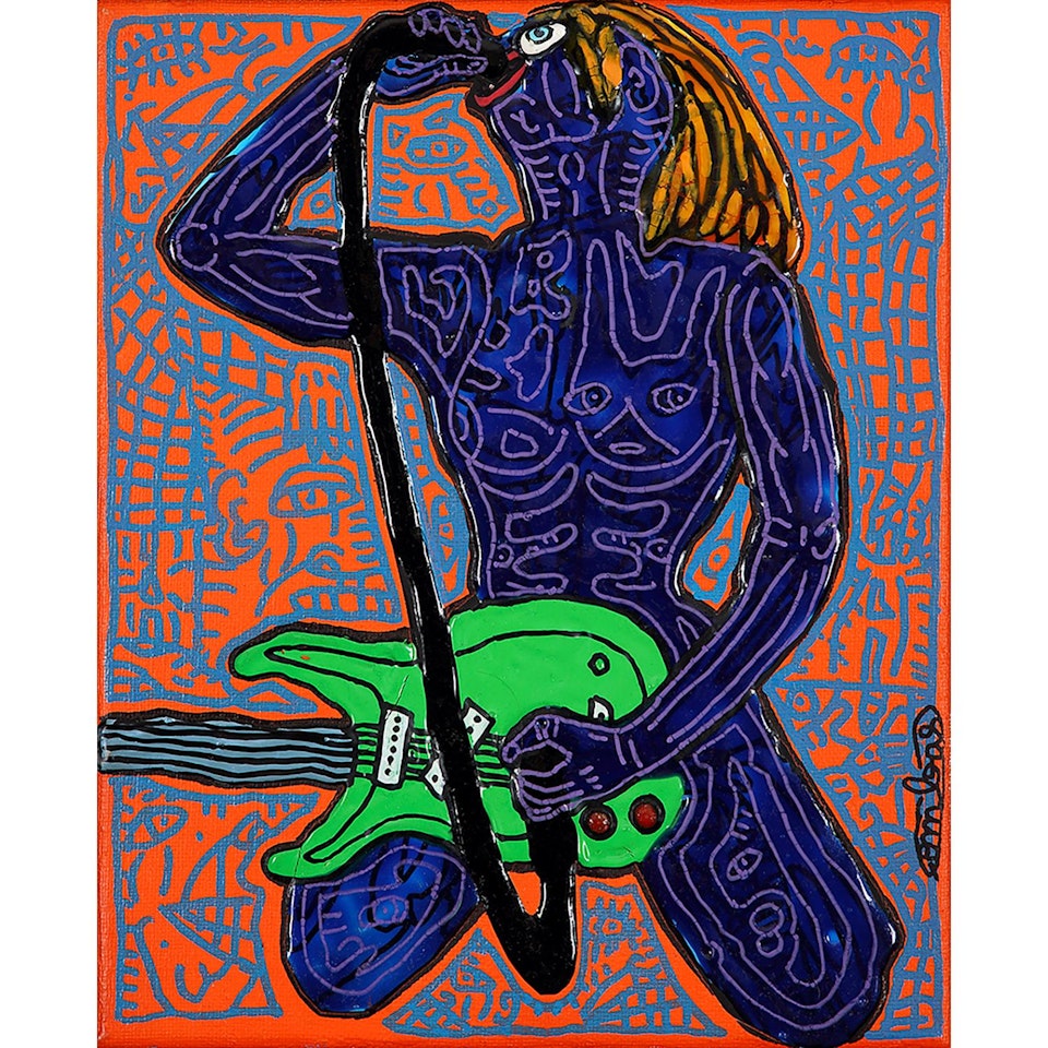LA GUITARISTE BLEUE by Robert Combas