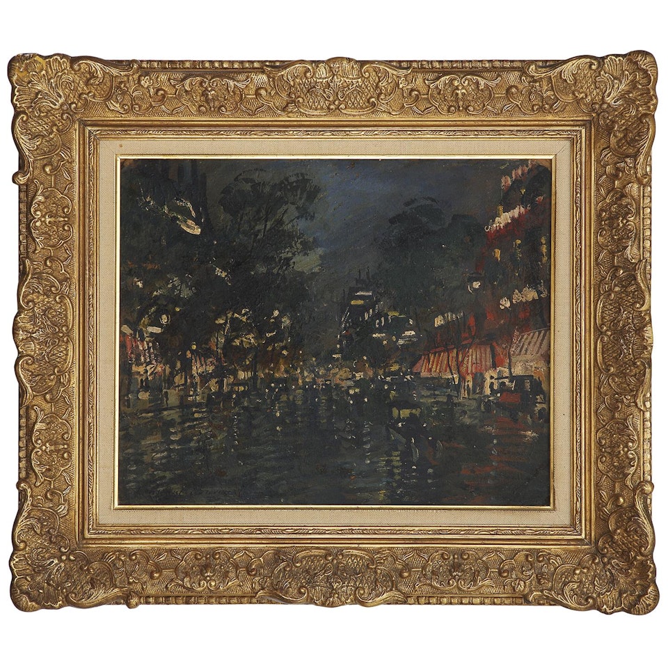 PARIS, LES GRANDS BOULEVARDS, LA NUIT, SOUS LA PLUIE by Konstantin Alekseevich Korovin
