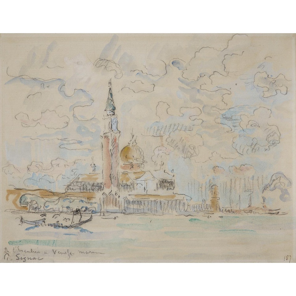 Venise, San Giorgio vu de l"escalier du pont de Veneta Marina by Paul Signac