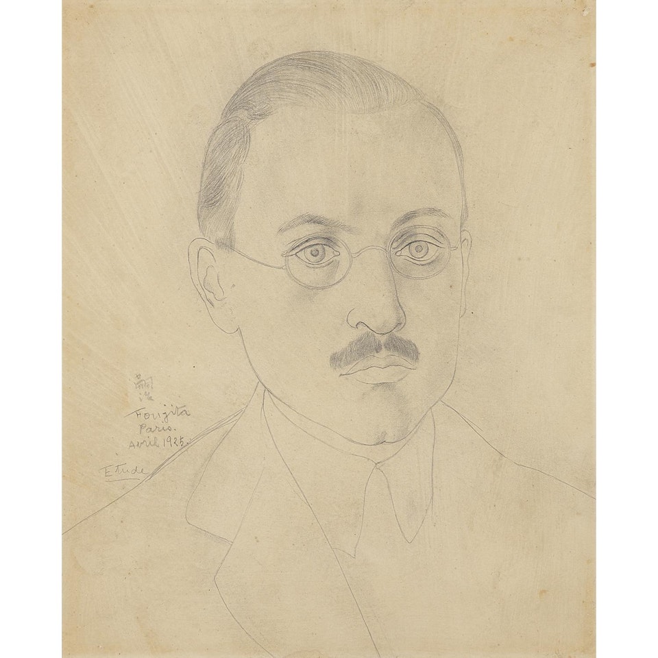 Portrait d"Alfred-Julien Loewer (étude) by Leonard Tsuguharu Foujita