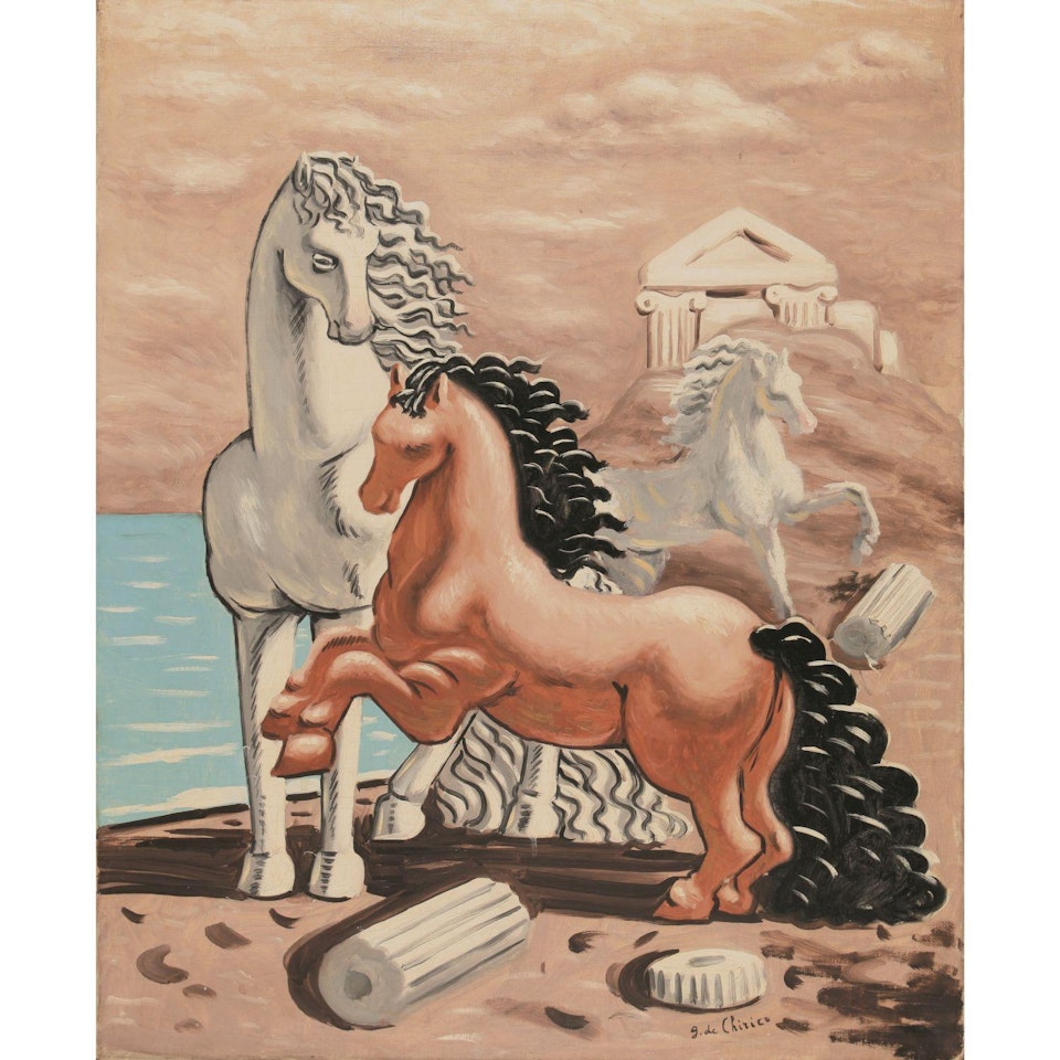Chevaux sur la plage by Giorgio de Chirico
