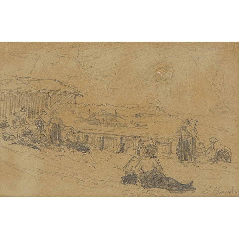 SCÈNE DE PLAGE EN NORMANDIE by Eugène Boudin