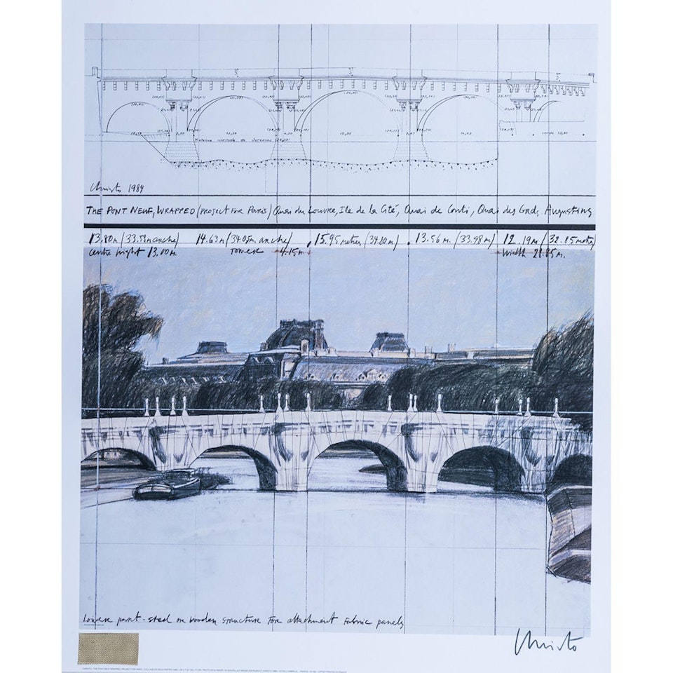 WITH FABRIC APPLICATION, PONT-NEUF WRAPPED (PROJECT FOR PARIS) by Christo