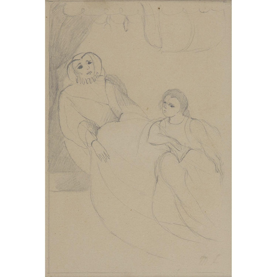 FEMME ET ENFANT, ÉTUDE POUR LA PRINCESSE DE CLÈVES by Marie Laurencin