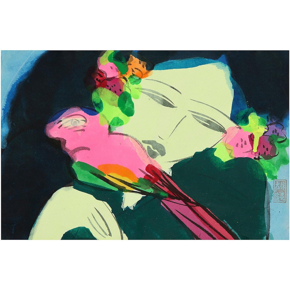 FEMME AU PERROQUET by Walasse Ting