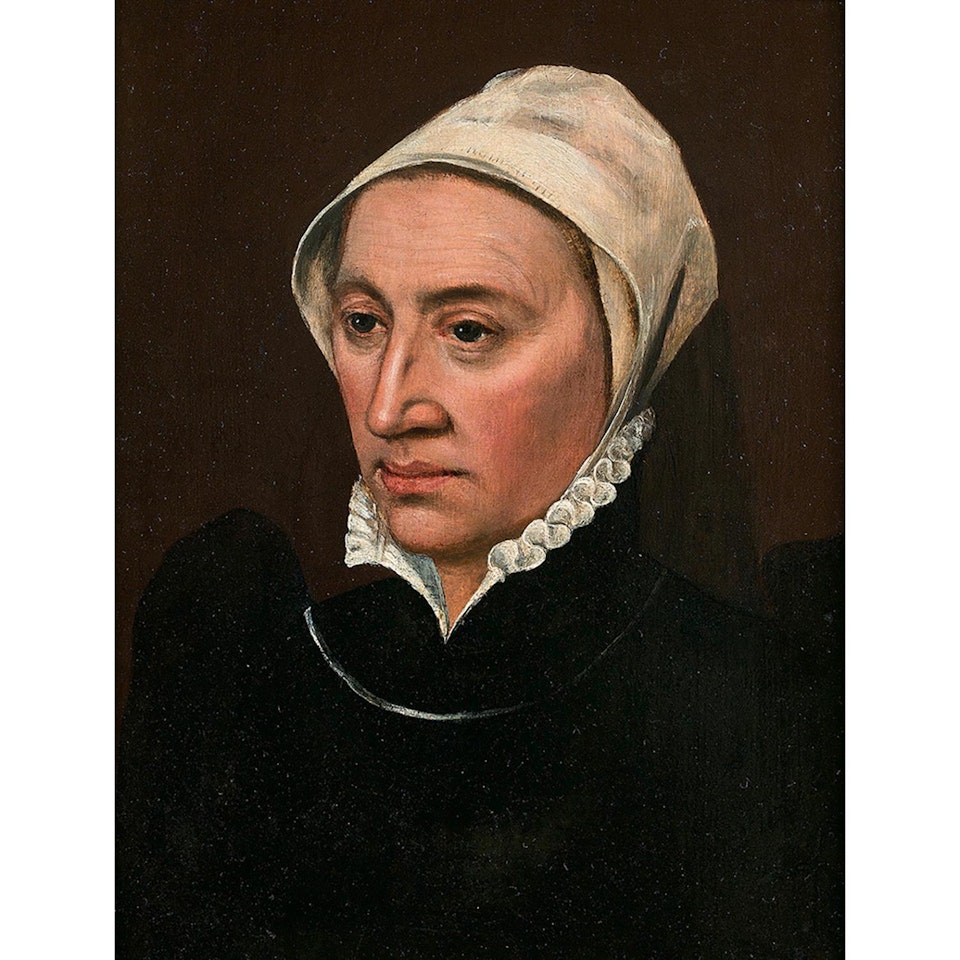 PORTRAIT OF WOMAN WITH A WHITE COLLAR by Flemish School