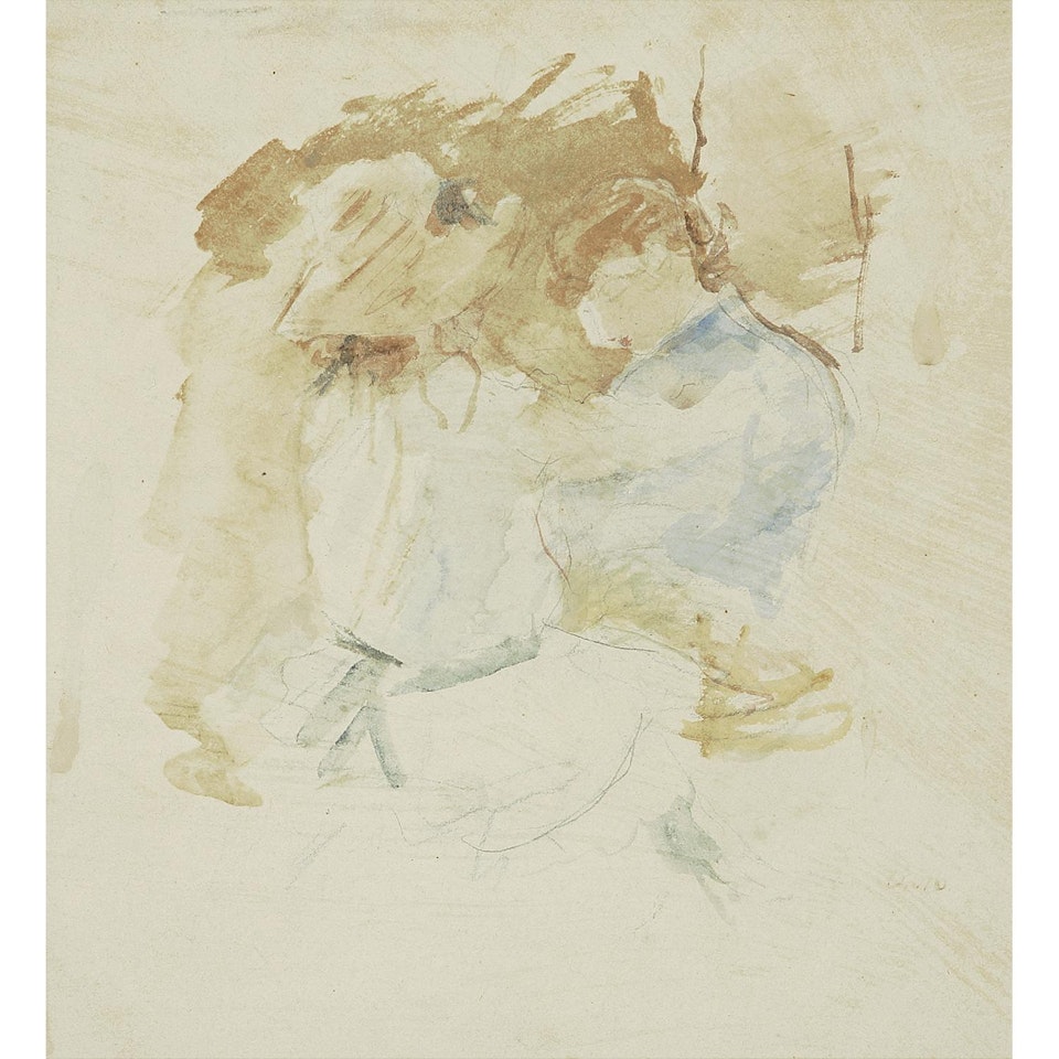 LA COUTURE AU JARDIN by Berthe Morisot