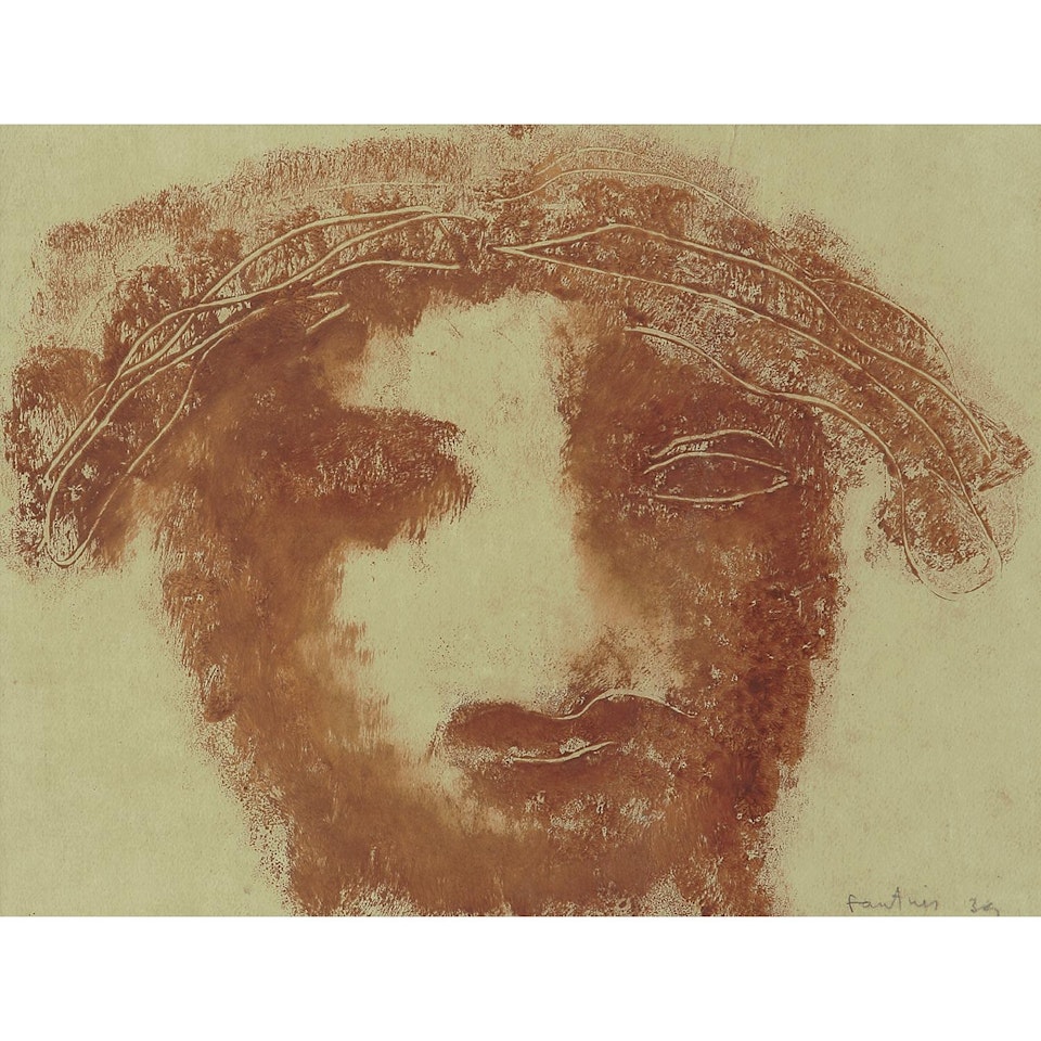 TÊTE TRAGIQUE DE FACE by Jean Fautrier