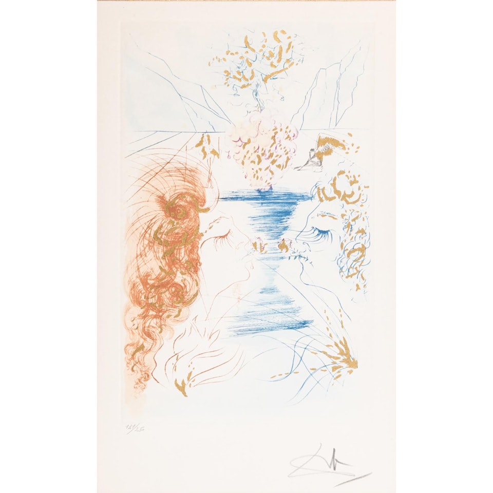 LE BAISER; Planche du Cantique des Cantiques by Salvador Dali