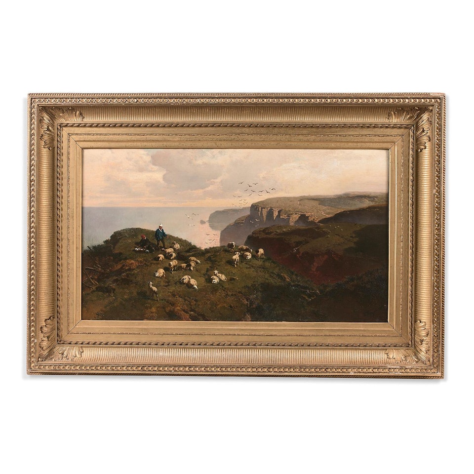 PAYSAGE EN BORD DE FALAISES (ÉTRETAT); Cliff landscape (Étretat) by Charles Hoguet