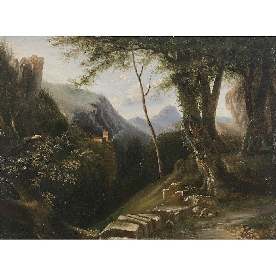 PAYSAGE D"ITALIE; Italian Landscape by French School