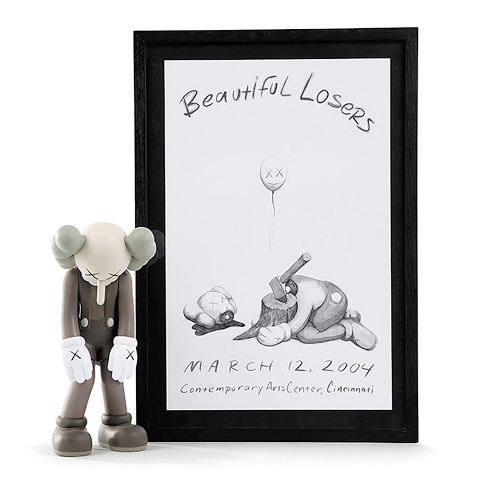 SMALL LIE (BROWN) & BEAUTIFUL LOSERS EXHIBITION POSTER by Kaws
