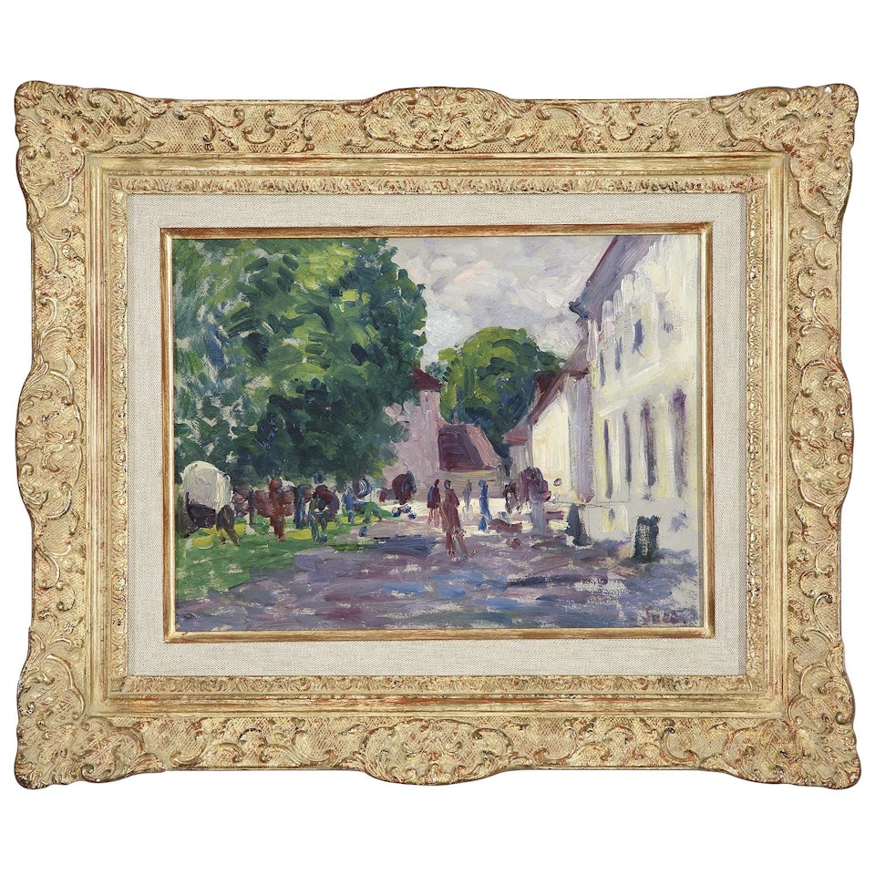 LA COUR DU MARCHÉ, GISORS by Maximilien Luce