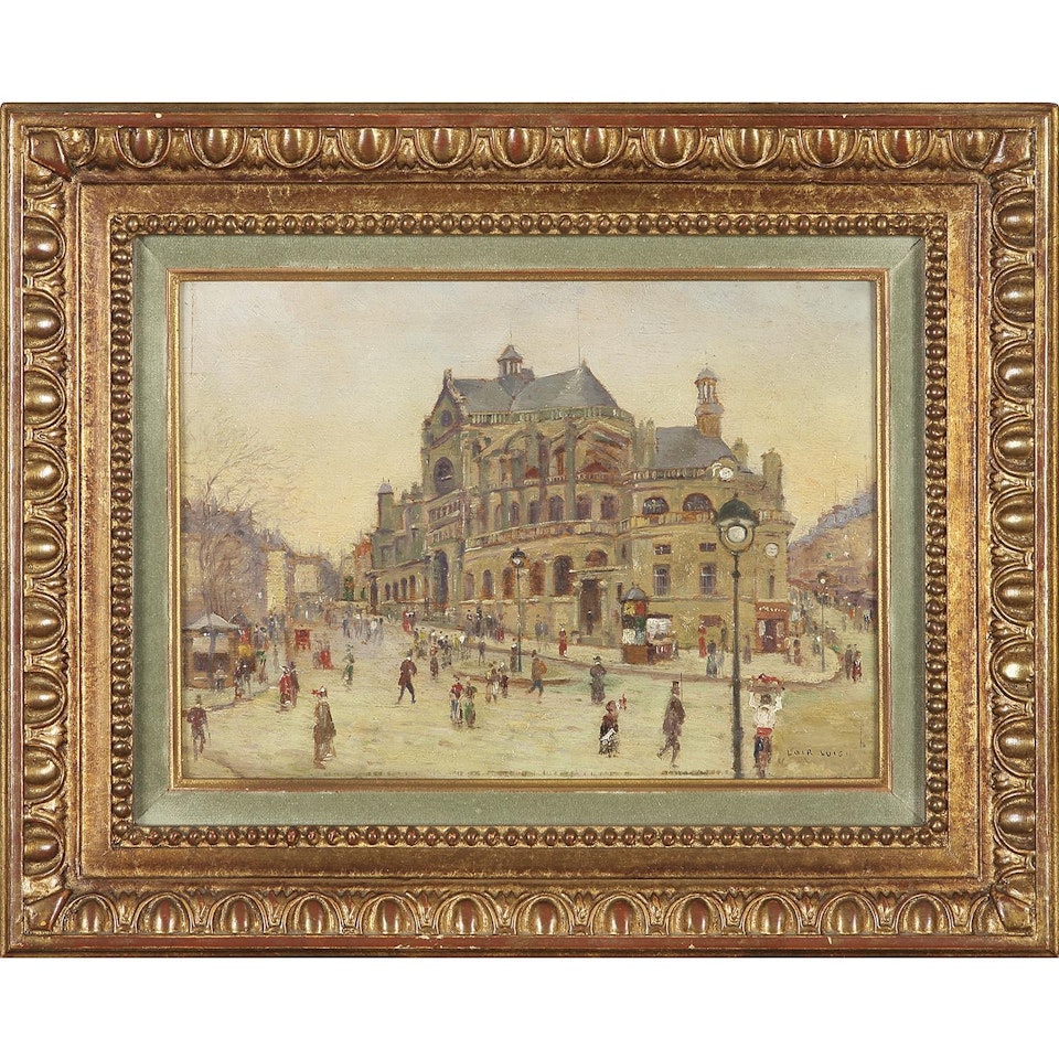FOULE AUTOUR DE SAINT-EUSTACHE, PARIS by Luigi Loir