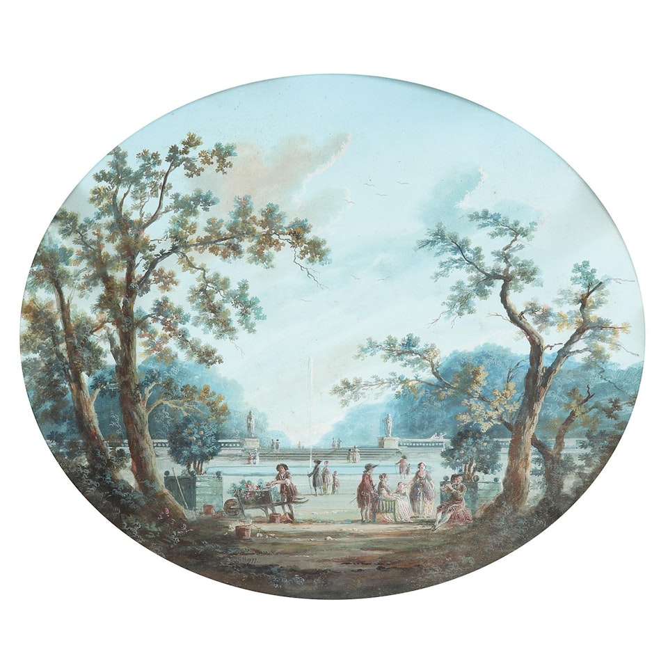 View of a crowded park by French School