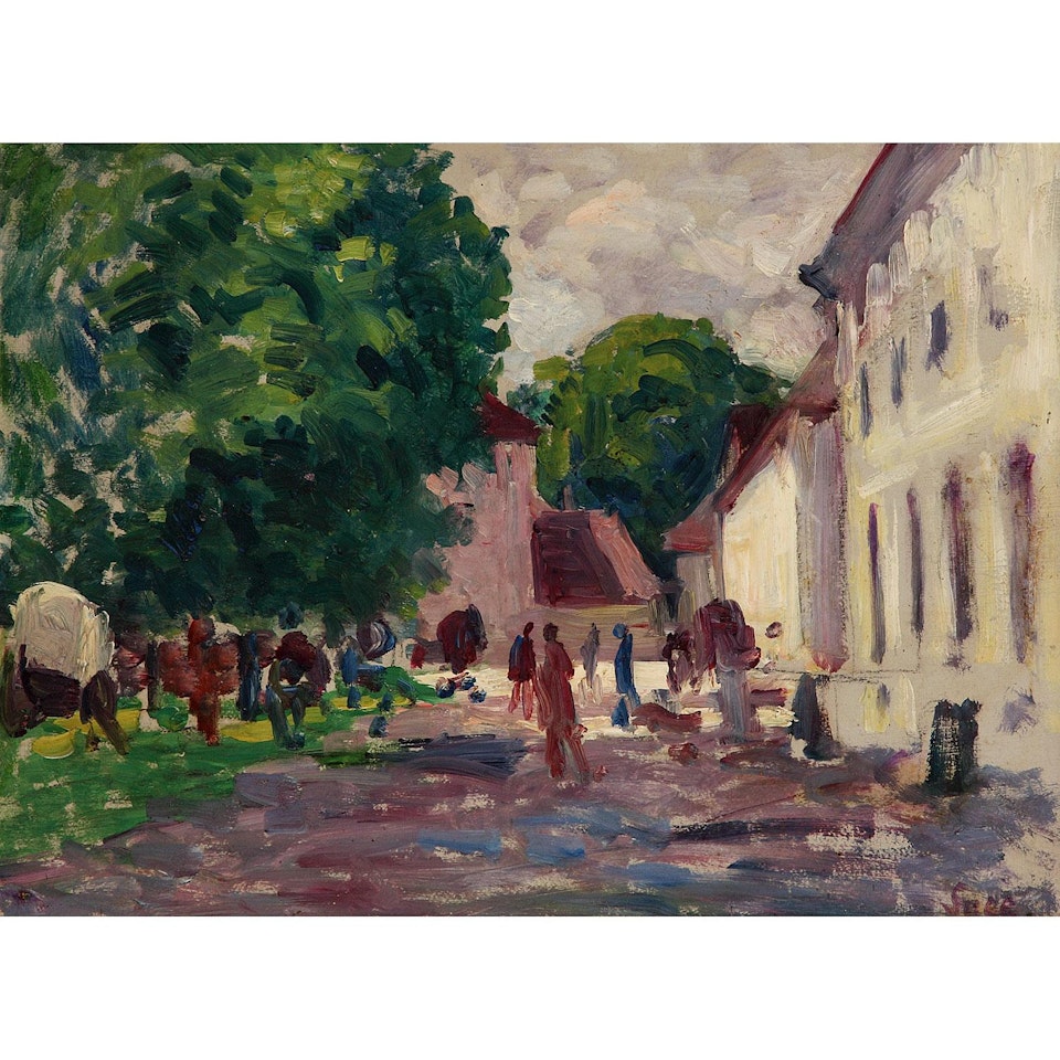 Gisors, la cour du marché by Maximilien Luce