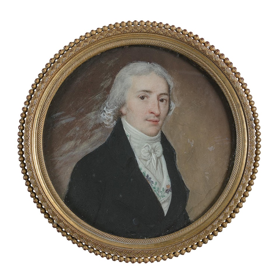 Portrait d"homme de trois-quarts en buste by French School