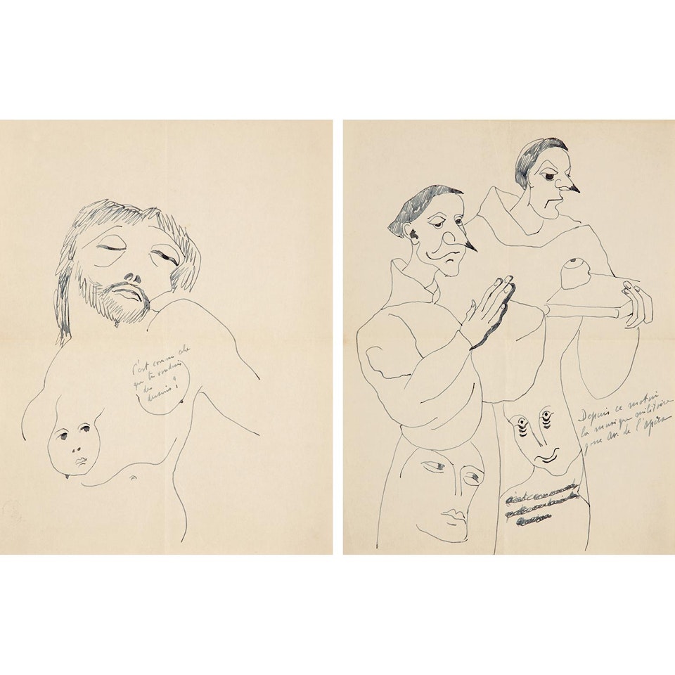 Lots de deux dessins; Hommes d"église; Figure du Christ by Francis Picabia