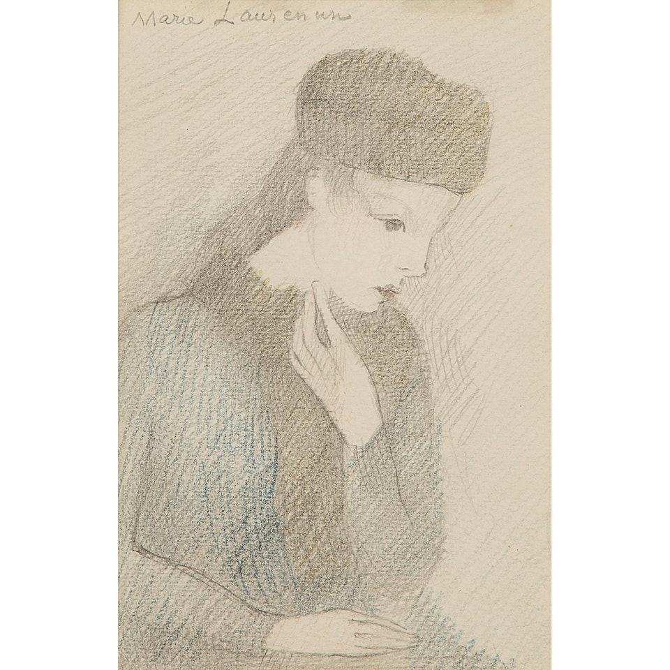 Femme à la toque noire, de profil by Marie Laurencin