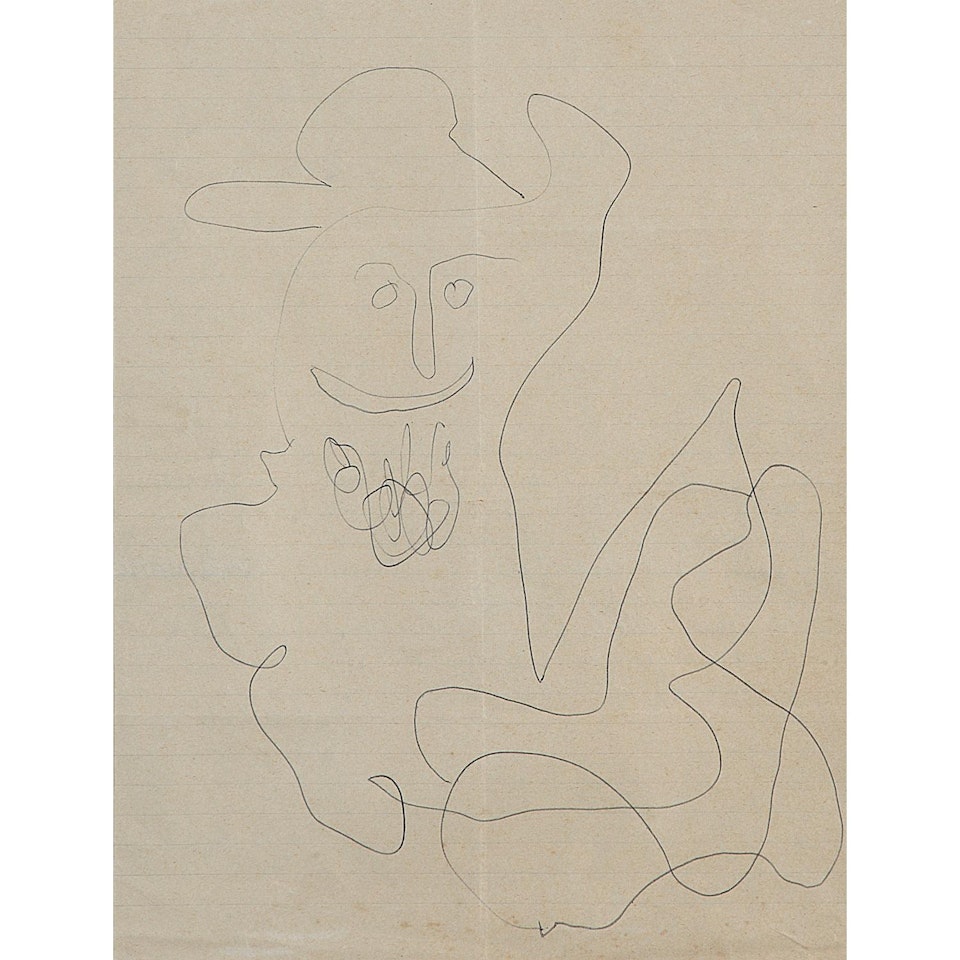 Lettre illustrée by Gaston Chaissac