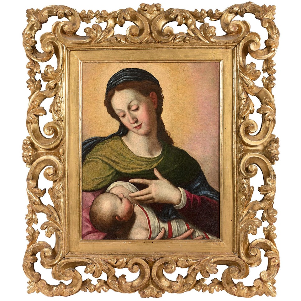 Madonna and child, fragment by Italian School