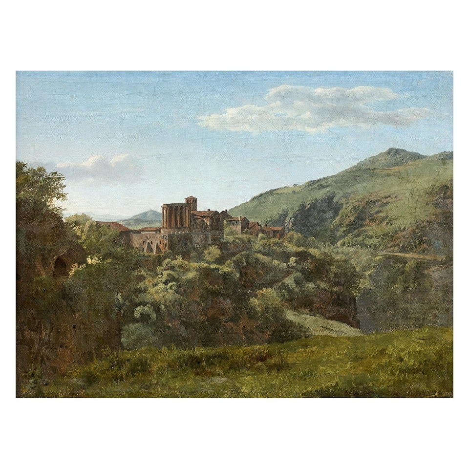 VUE DU TEMPLE VESTA A TIVOLI by Italian School