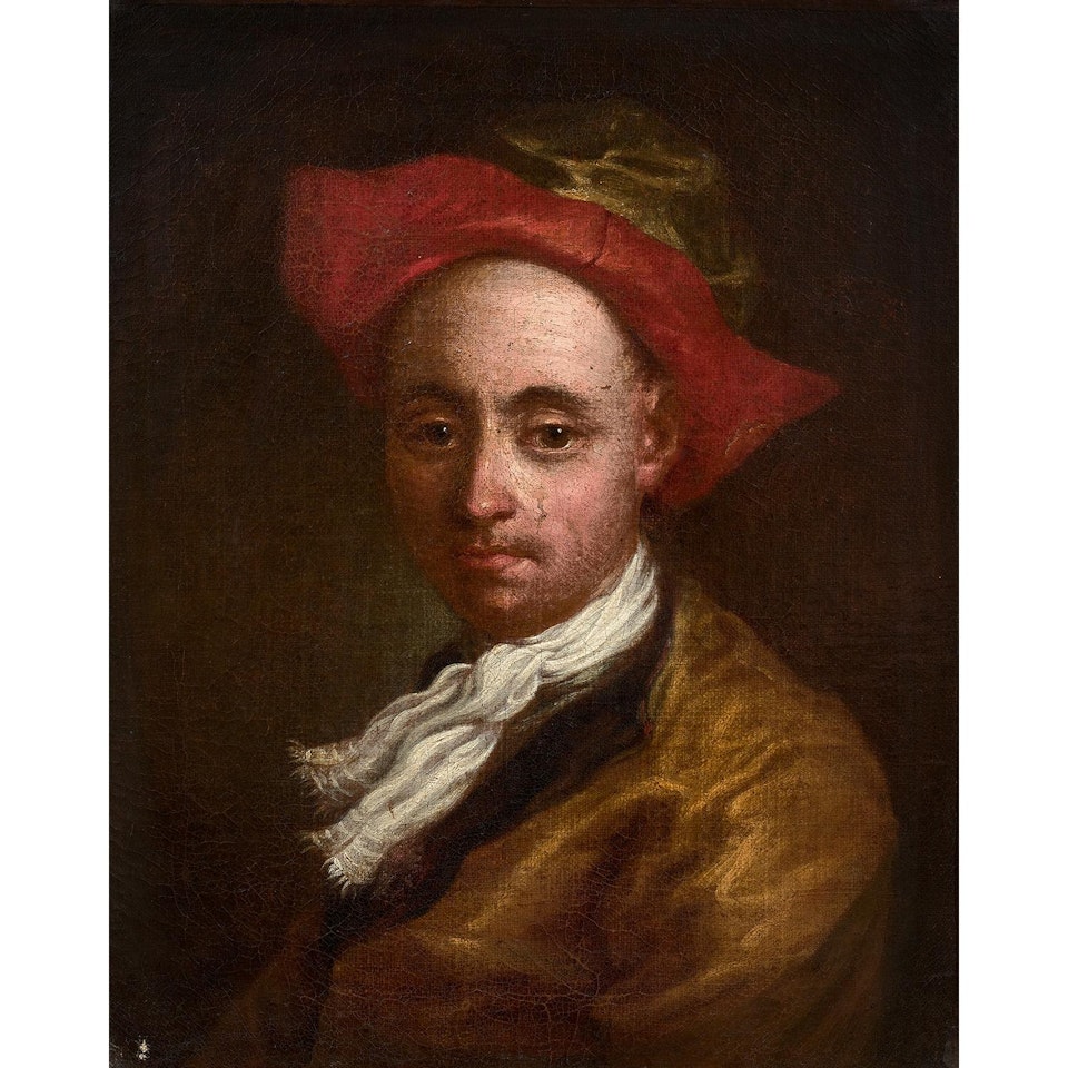 Portrait of a man in canvas bust by German School