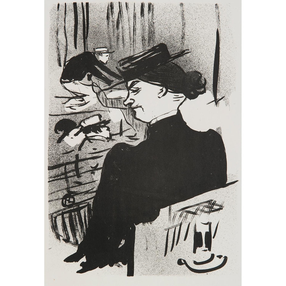 UNE SPECTATRICE; L"une des 22 planches de la série du Café - Concert (11 par H. Ibels et 11 par H. de Toulouse -Lautrec) by Henri de Toulouse-Lautrec