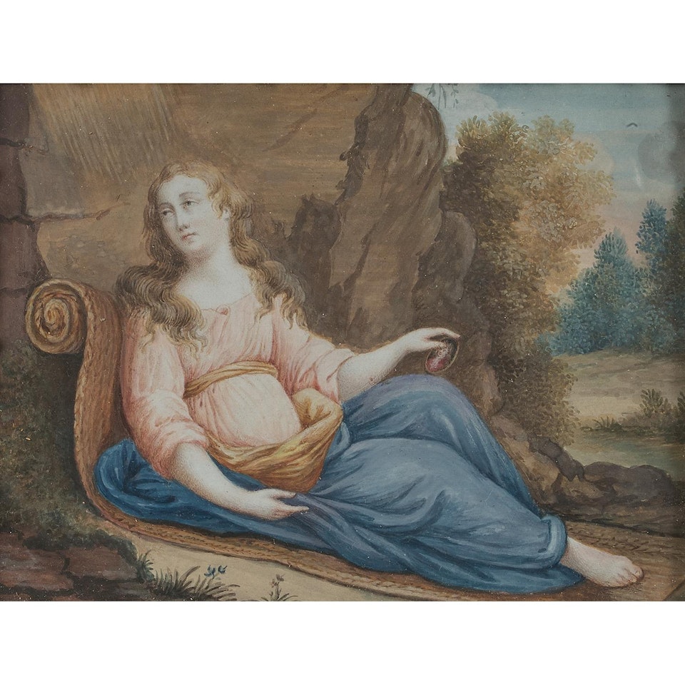 Portrait allégorique de Marie Madeleine; Allegorical portrait of Mary-Magdalena by Flemish School