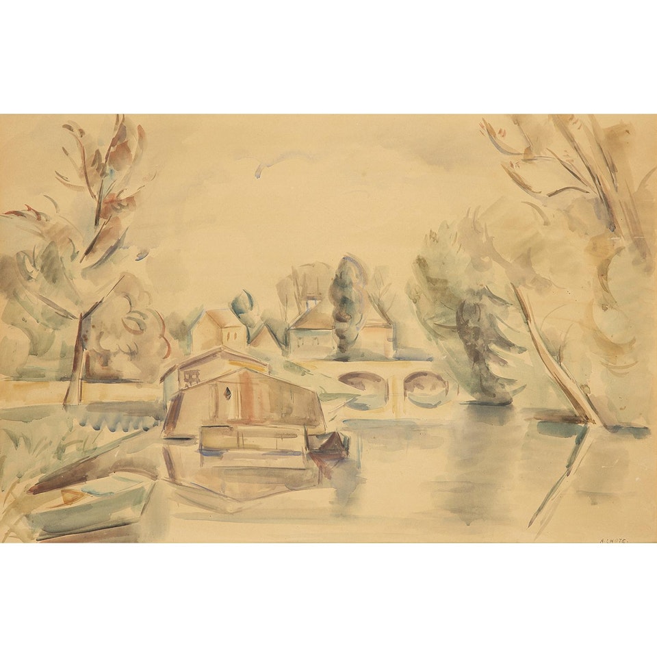 Bord de rivière au pont by André Lhote