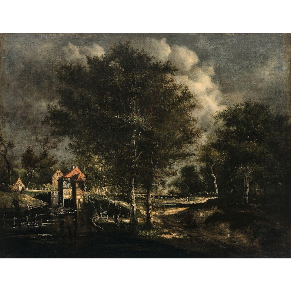 Landscape at the mill by English School