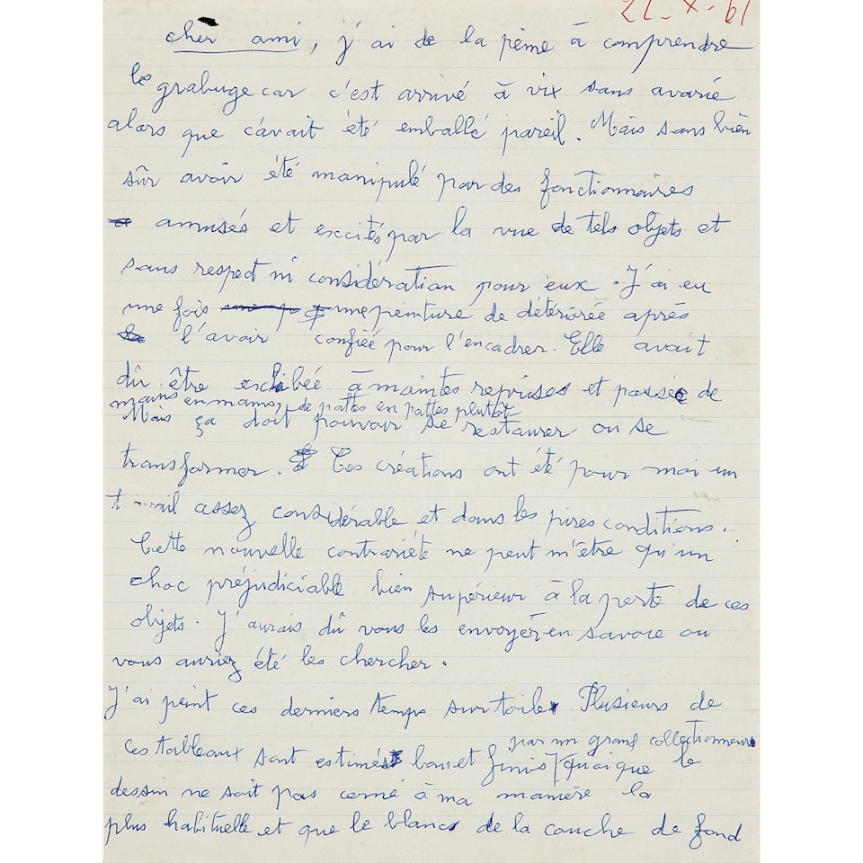 LETTRE MANUSCRITE by Gaston Chaissac