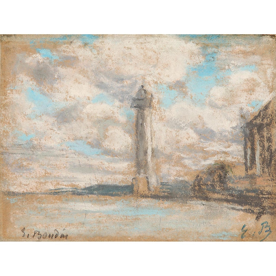 Le phare à Honfleur by Eugène Boudin