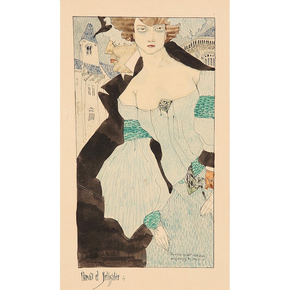 David et Besthsabée by Gustave Adolf Mossa