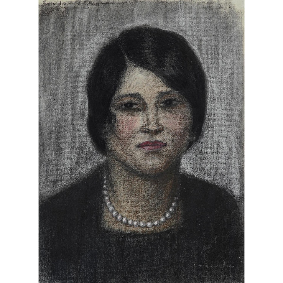 FEMME BRUNE AU RANG DE PERLES by Théophile Alexandre Steinlen