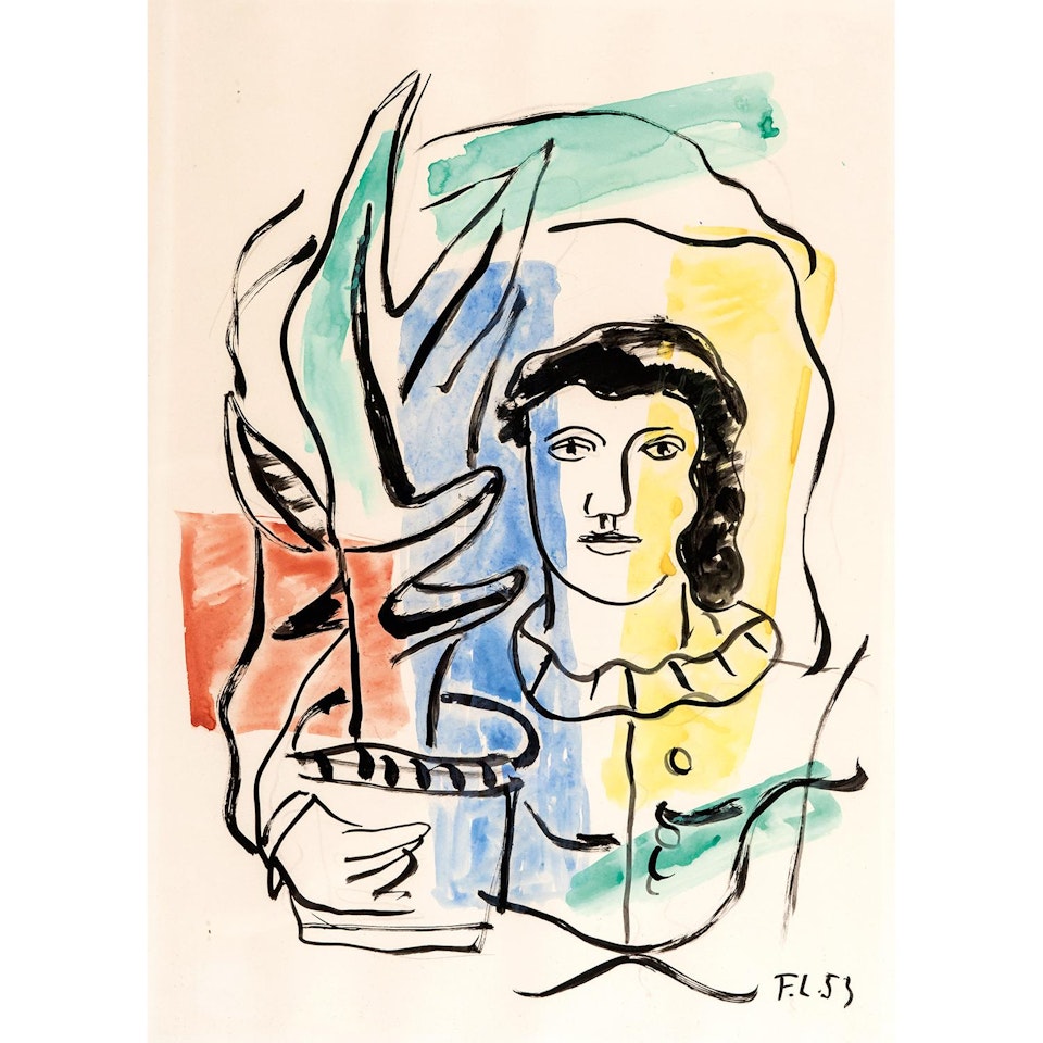 Jeune fille tenant un vase by Fernand Leger
