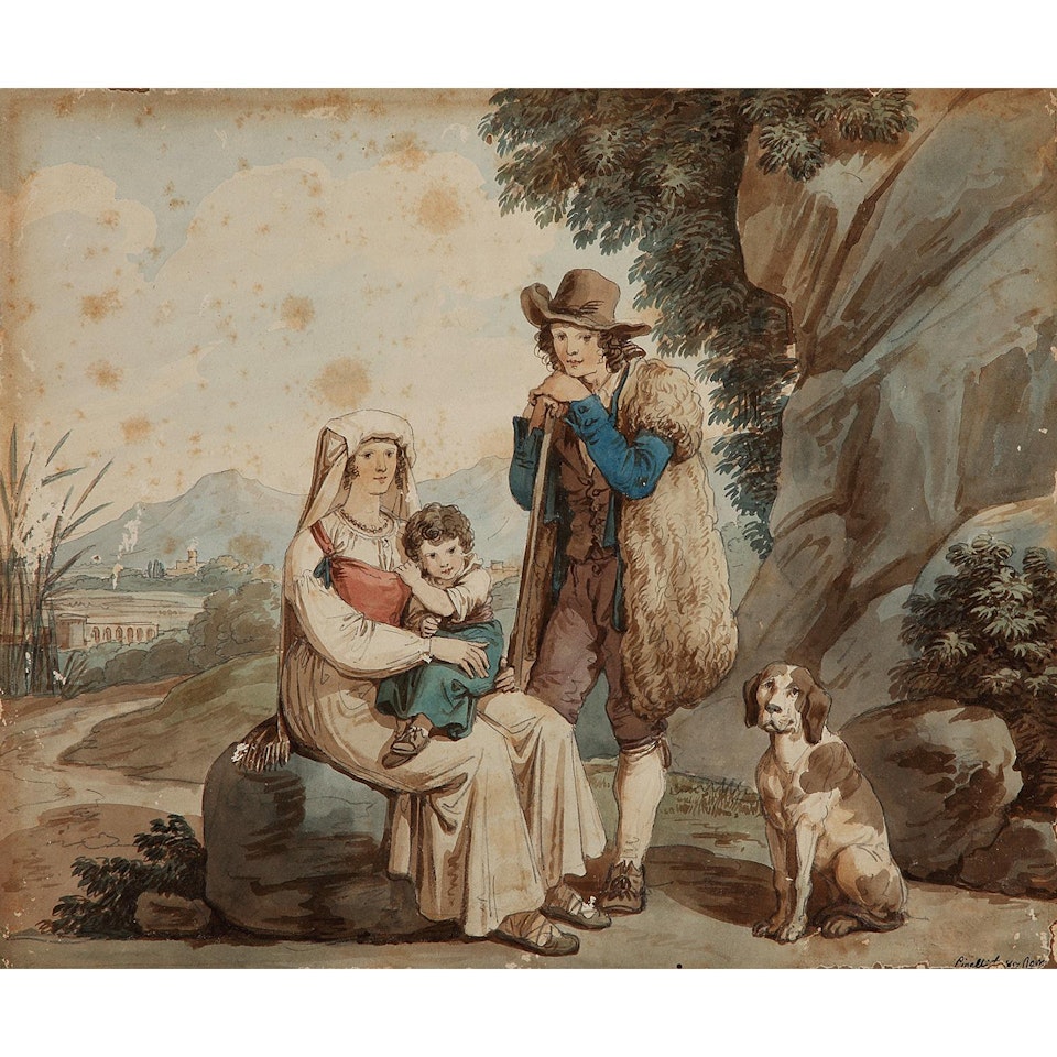 Peasant family at rest by Bartolomeo Pinelli