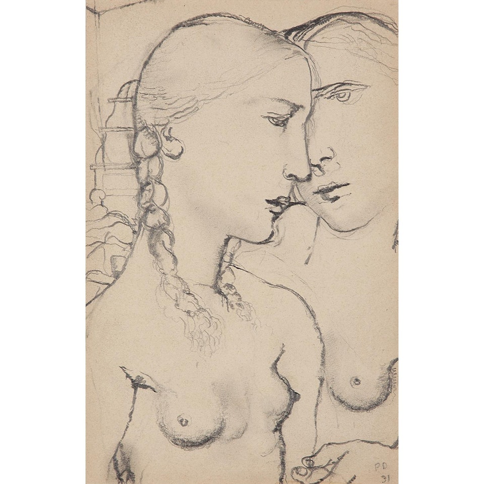 LES DEUX AMIES by Paul Delvaux