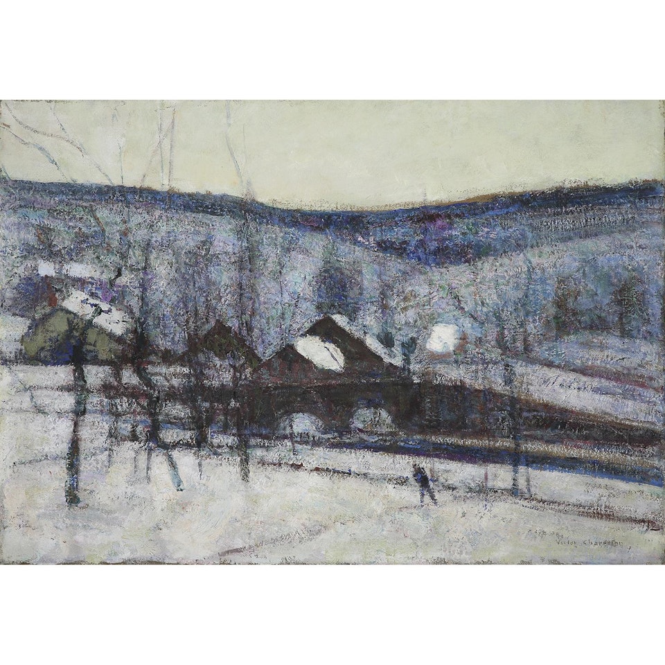 NEIGE SUR LE HAMEAU by Victor Charreton