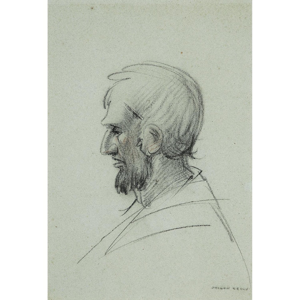 PORTRAIT D"HOMME DE PROFIL by Odilon Redon