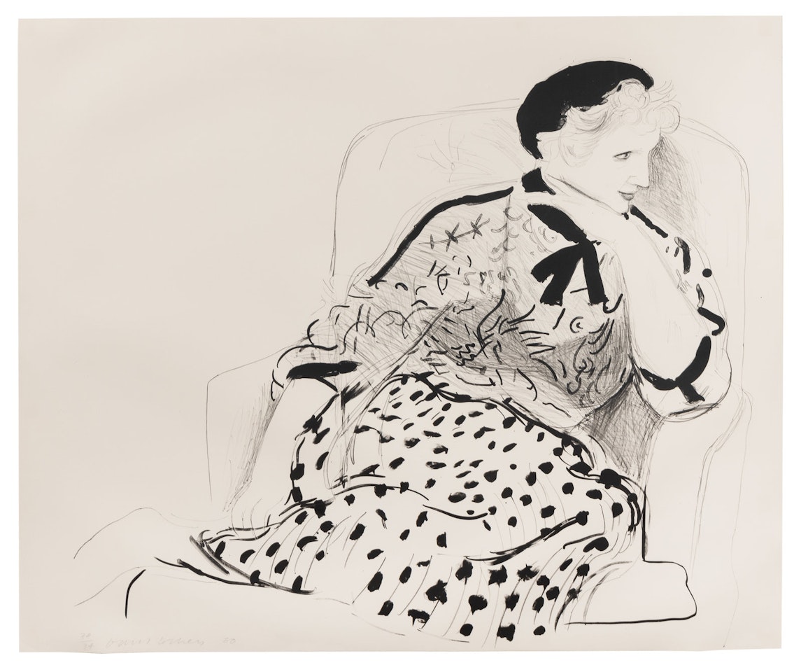 Celia in an Armchair by David Hockney