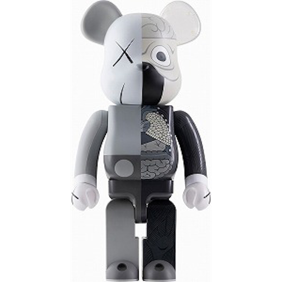 BE@RBRICK COMPANION 1000% Gray Dissected by Kaws
