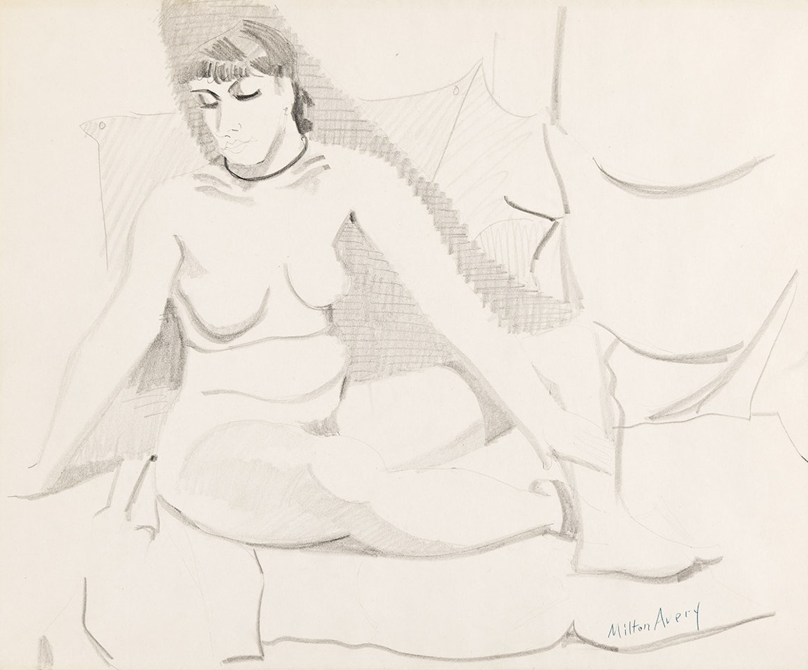 Seated Nude with Velvet Ribbon by Milton Avery