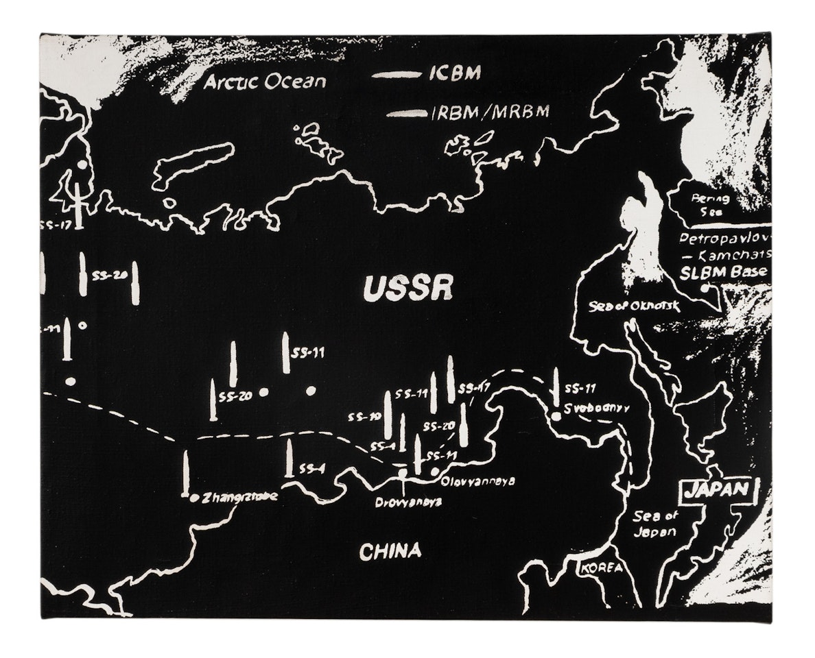 Map of Eastern U.S.S.R. Missile Bases (Negative) by Andy Warhol