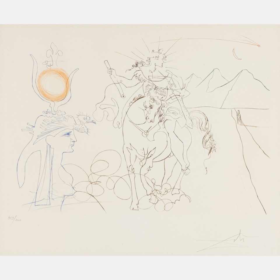 Caesar and Cleopatra (Field 73-3-F) (from Les Amours Celebres) by Salvador Dali
