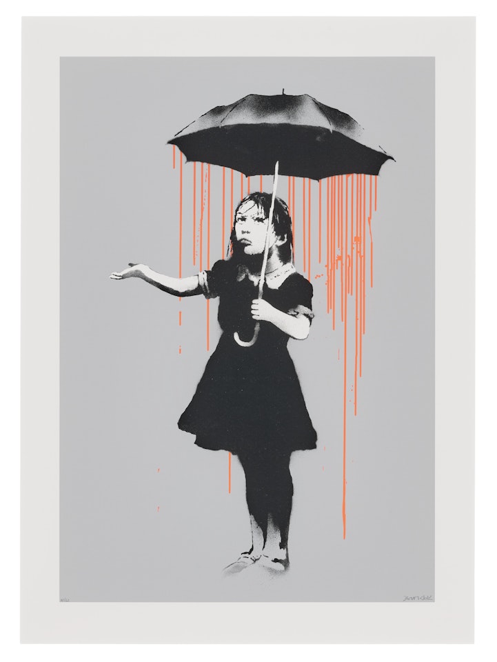 NOLA AP (Dark Orange to Light Orange Rain) by Banksy