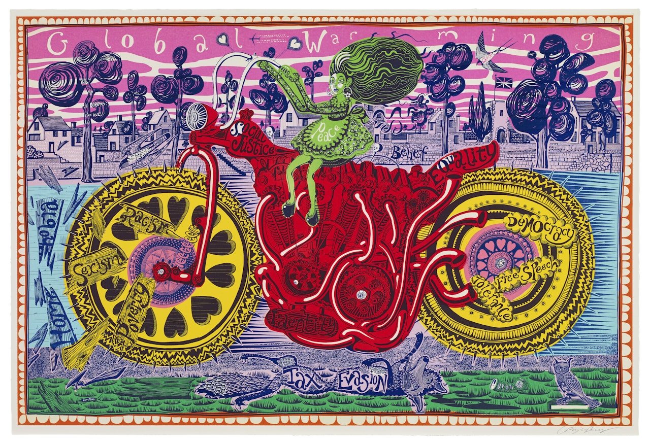Selfie with Political Causes by Grayson Perry